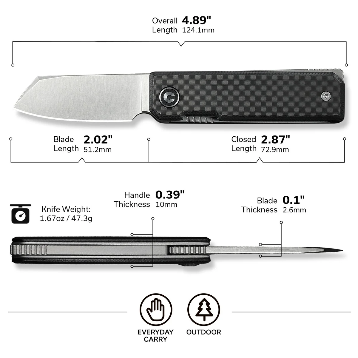 CIVIVI Kukei Carbon Fiber Knivinfo
