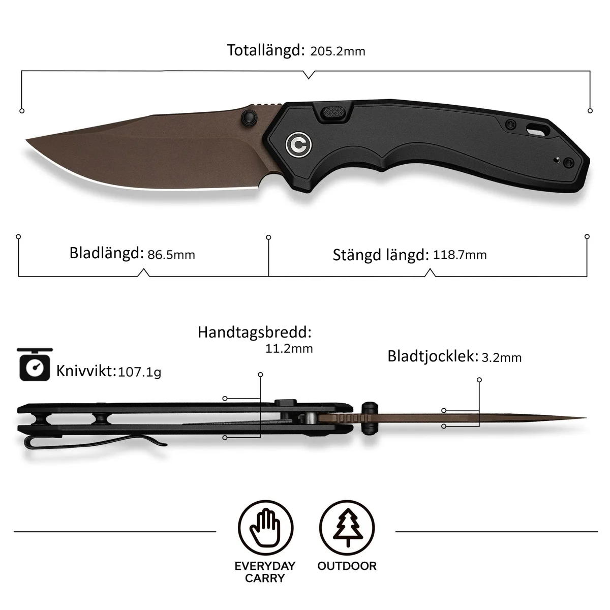 CIVIVI Elite Brova Black