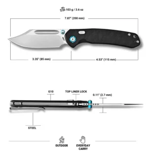 CJRB Bowie Pyrite Black G10