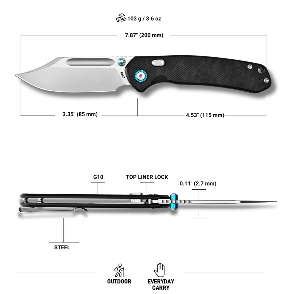 CJRB Bowie Pyrite Black G10