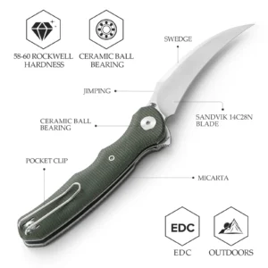 Trivisa Lacerta Green Micarta - egenskaper