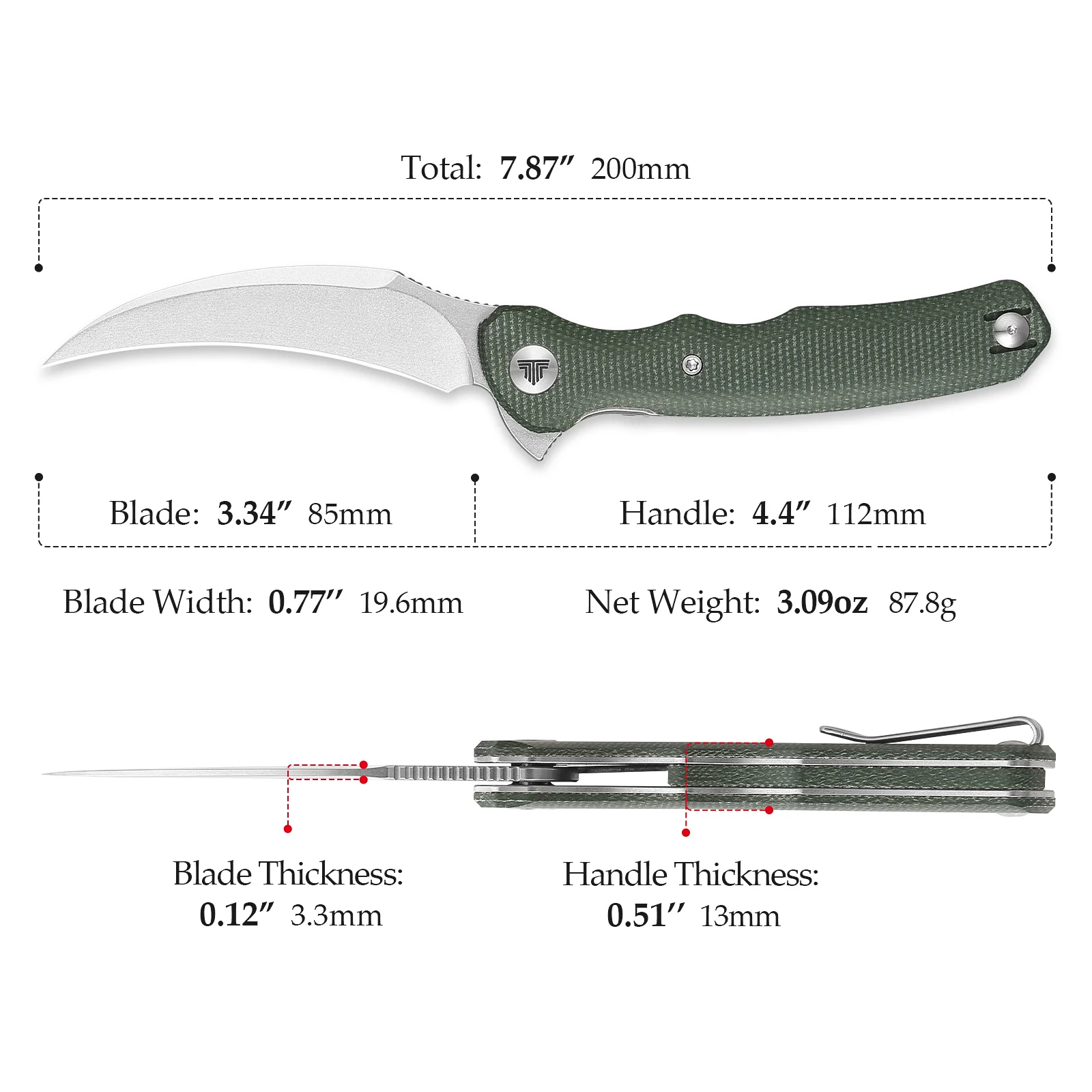 Trivisa Lacerta Green Micarta